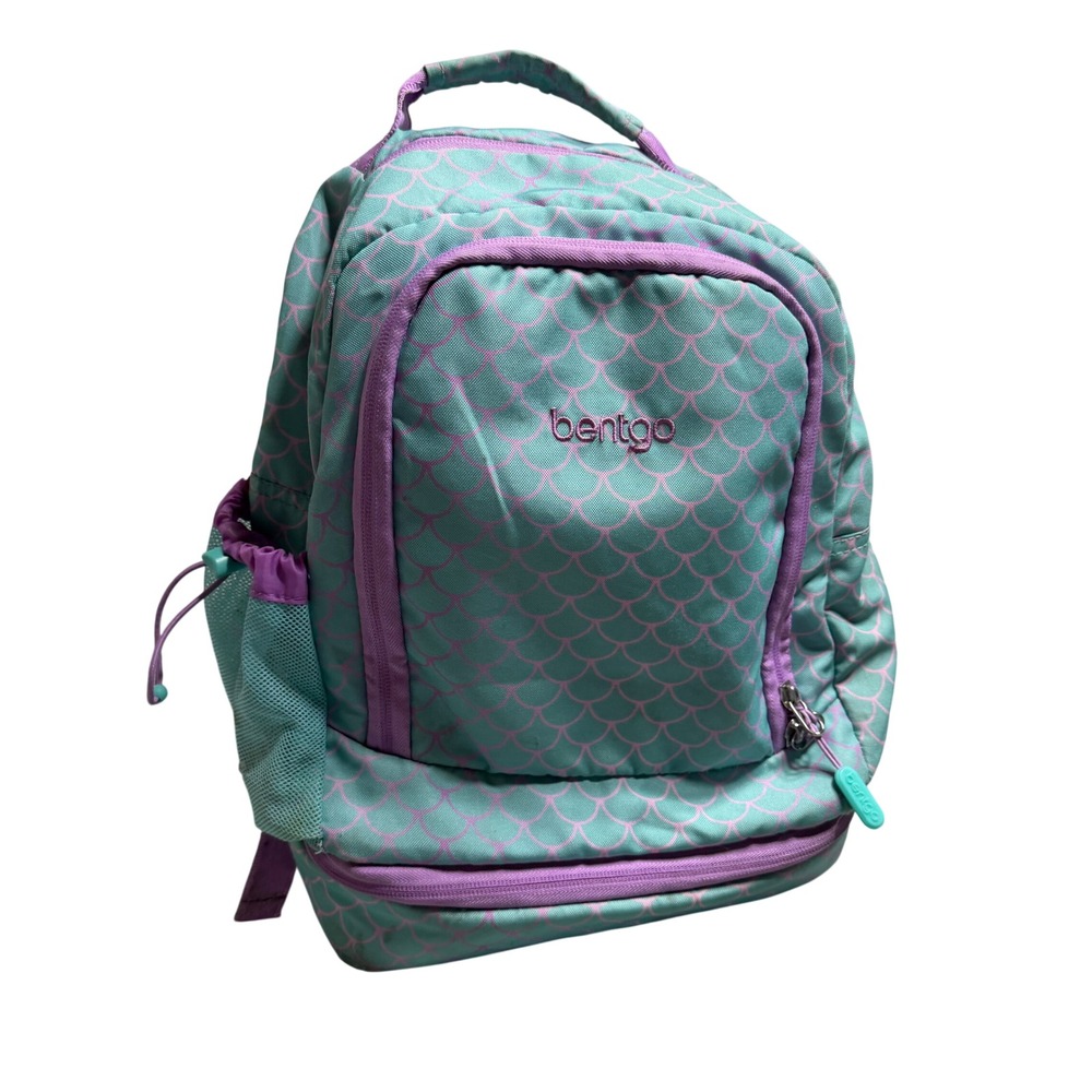 Bentgo Kids 2-in-1 Backpack Insulated Lunch Bag Mermaid Scales Teal Purple